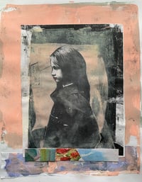 Image 1 of Vintage girl collage mixed media on paper 