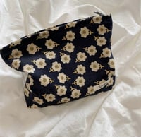 Image 1 of Floral corduroy  make up bag 