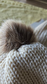 Image 2 of Cream knit beanie