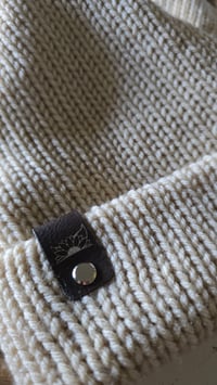 Image 3 of Cream knit beanie