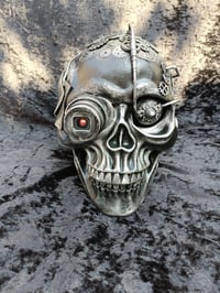 Image 2 of STEAMPUNK ROBOT SKULL WITH RED LED LIGHT