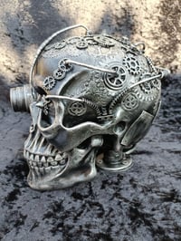 Image 3 of STEAMPUNK ROBOT SKULL WITH RED LED LIGHT