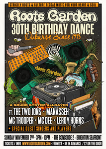 Image of Limited edition poster // Roots Garden 30th anniversary Dance// Designed by Chek Selectah