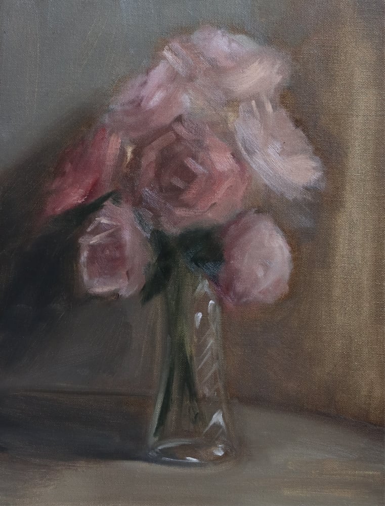 Image of Nature morte au vase de roses - print