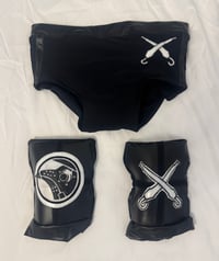 Image 2 of Death Metal Ring Worn Villain Trunks & Knee Pads