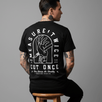 Image 1 of Measure Twice - T-shirt Black