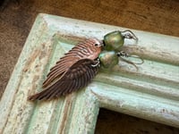 Image 2 of Shimmering Basha bead and solid copper angel wings n40
