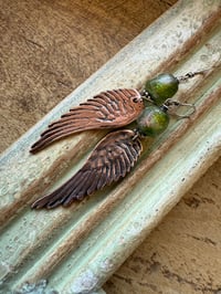 Image 4 of Shimmering Basha bead and solid copper angel wings n40