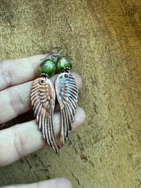 Image 7 of Shimmering Basha bead and solid copper angel wings n40