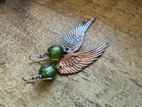 Image 8 of Shimmering Basha bead and solid copper angel wings n40