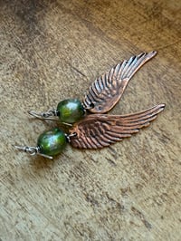 Image 9 of Shimmering Basha bead and solid copper angel wings n40