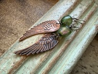 Image 10 of Shimmering Basha bead and solid copper angel wings n40