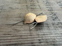 Image 5 of Solid brass leaf and sterling silver earrings n4