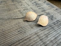 Image 9 of Solid brass leaf and sterling silver earrings n4