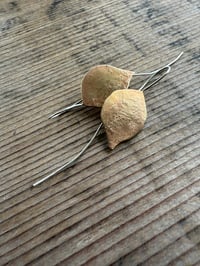 Image 13 of Solid brass leaf and sterling silver earrings n4
