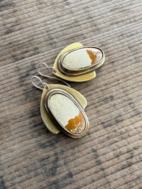 Image 3 of Jasper brass earrings n7