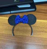 Image 5 of Labubu inspired 3D Printed Mouse Ears Headband with Bow & Secure Tab | Custom Colors