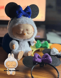 Image 1 of Labubu inspired 3D Printed Mouse Ears Headband with Bow & Secure Tab | Custom Colors