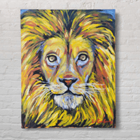 Image 2 of Lion Oil Painting 