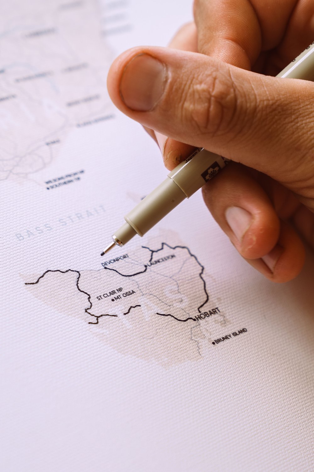 Image of Lapmap - Rolled Canvas Map of Australia