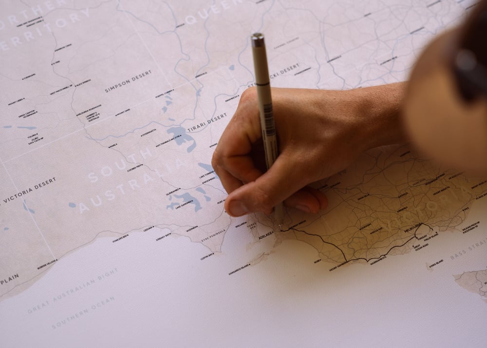 Image of Lapmap - Rolled Canvas Map of Australia