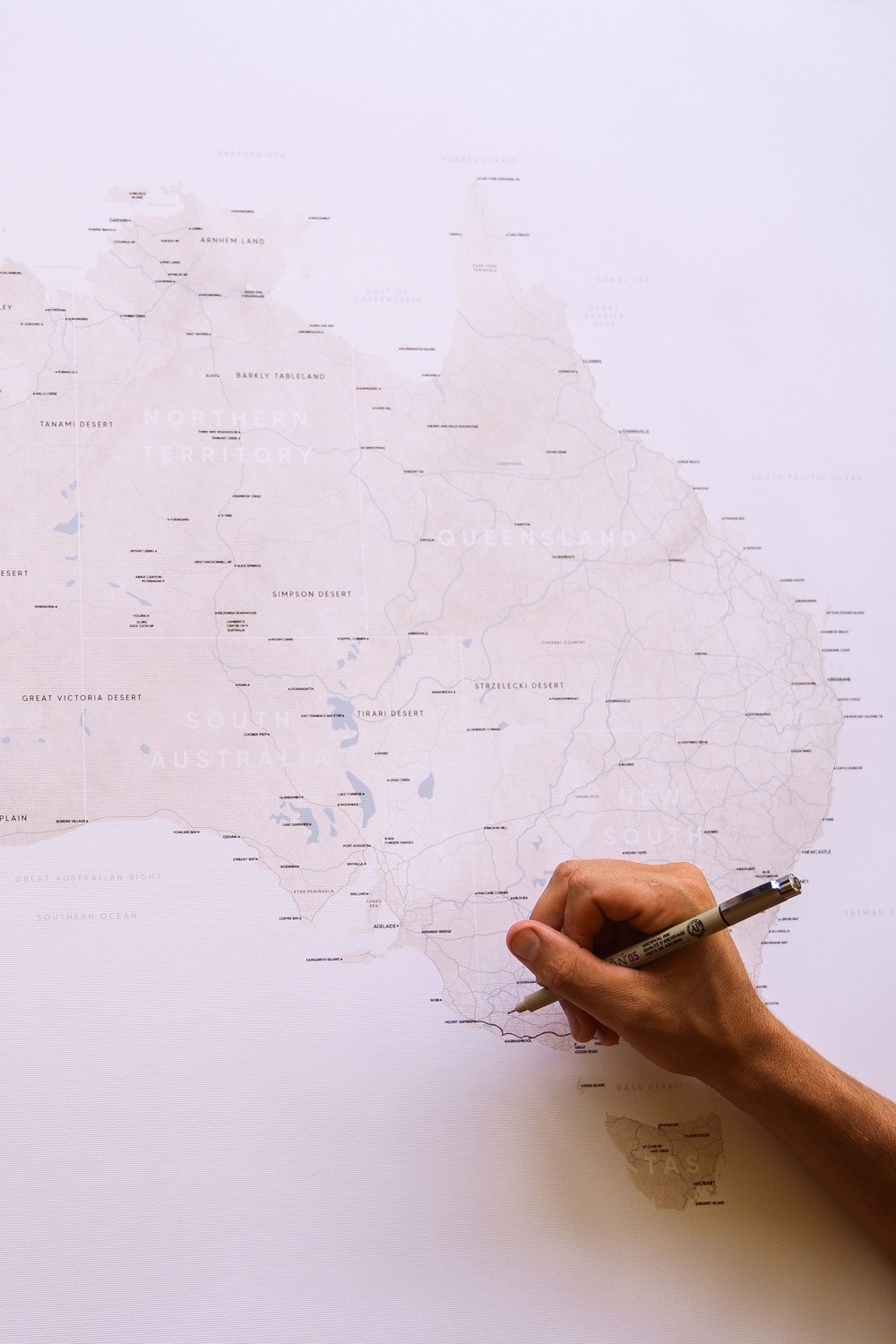 Image of Lapmap - Rolled Canvas Map of Australia