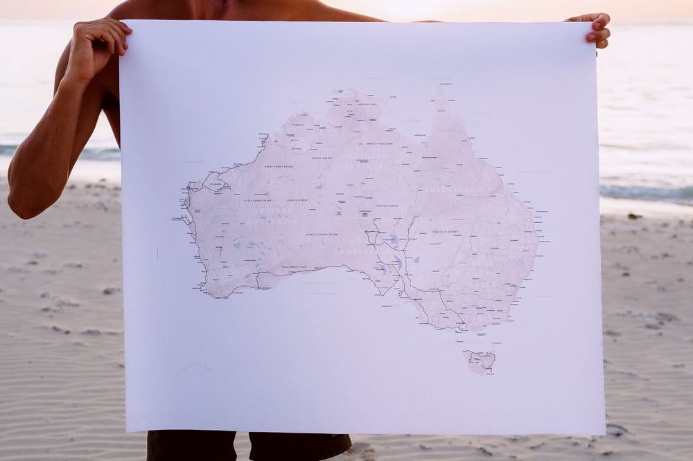 Image of Lapmap - Rolled Canvas Map of Australia