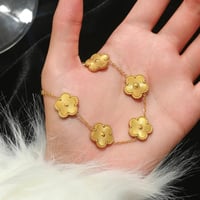 Image 1 of Gold Flower Charm Bracelet