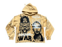 Image 1 of Sade Adu black panther party war screen print brown/black hoodie
