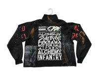 Image 2 of  Sade black samurai black panther party screen print quarter zip champion black upcycled sweatshirt 