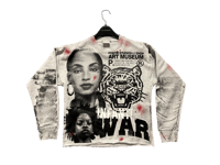 Image 1 of Sade black panther party Infantry war screen print gray/black sweatshirt