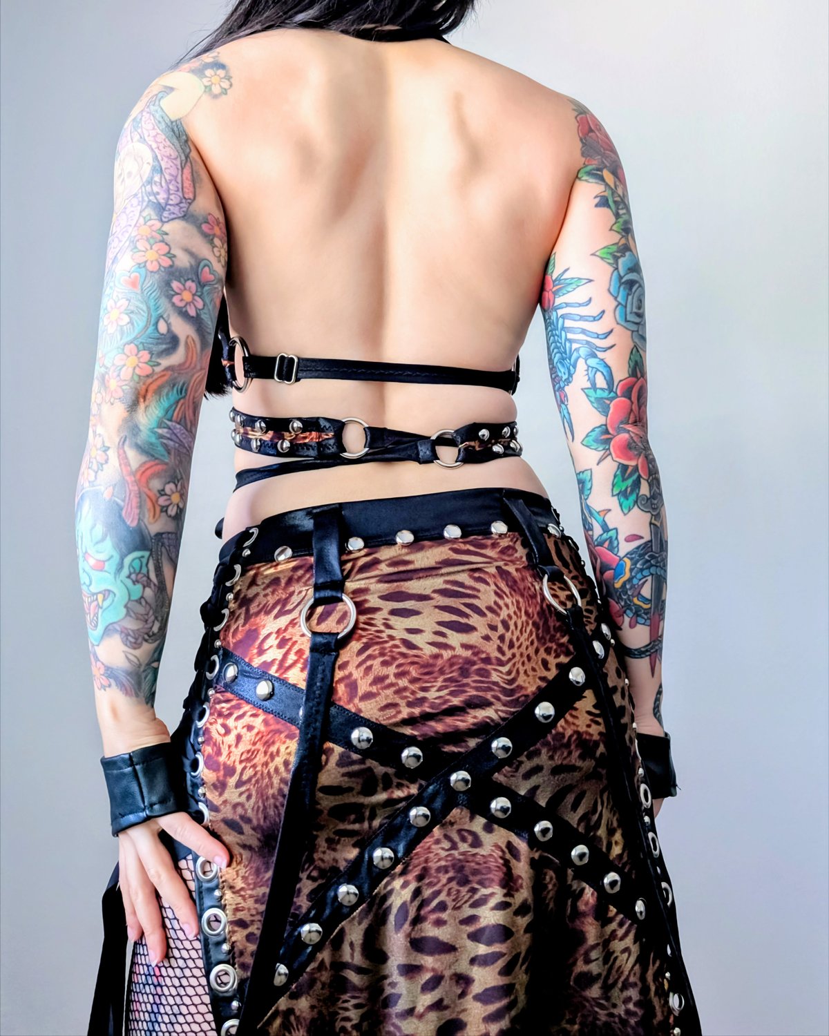 Bronze Cheetah Crisscross Top