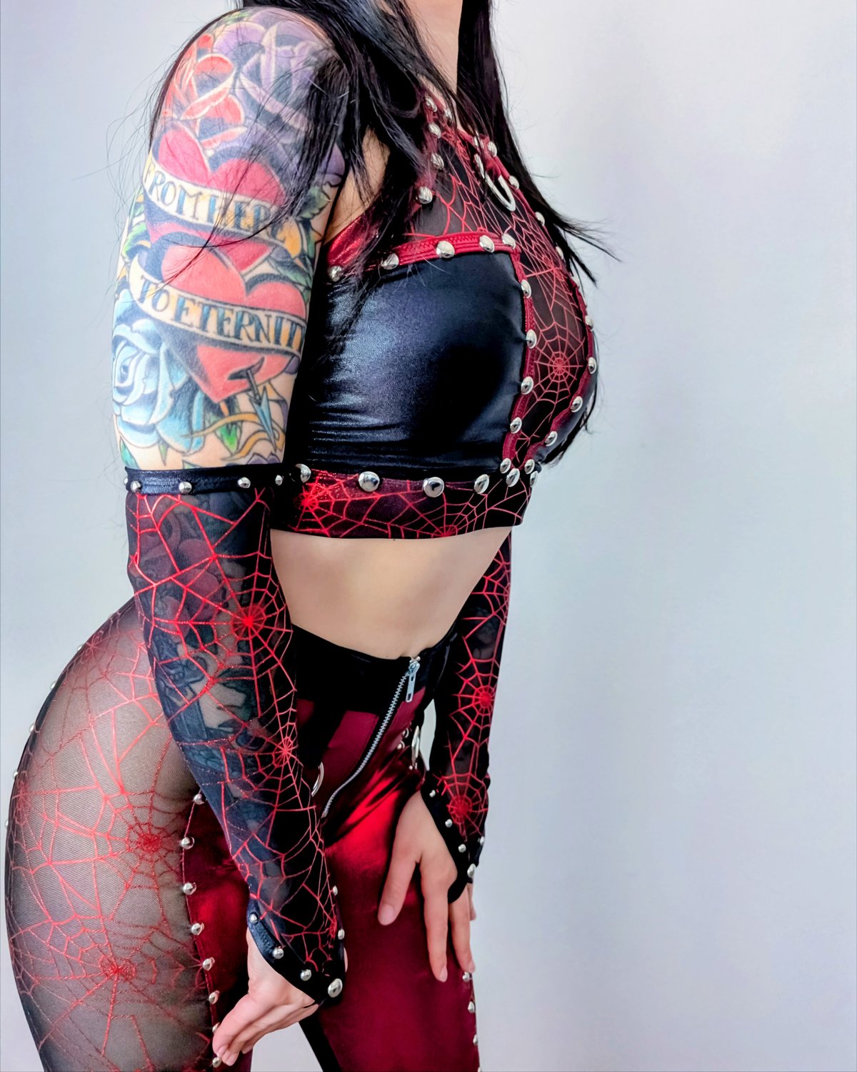 Scarlet Plunging Halter Top w/ Gloves