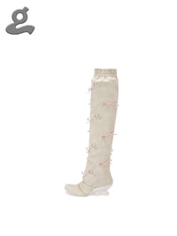 Image 4 of Off-white bow wedge high boots