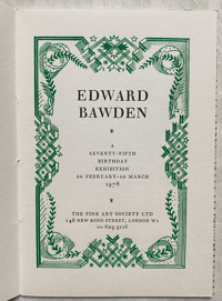 Image 2 of Edward Bawden 75th Birthday Exhibition catalogue