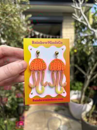 Tangerine ride polymer clay earrings