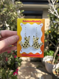 Image 1 of Glow in the dark kitty polymer clay earrings