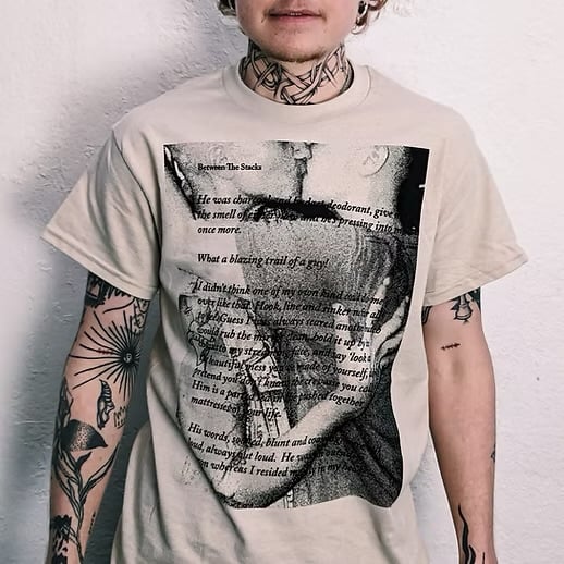 Image of BETWEEN THE STACKS TEE (SAND)