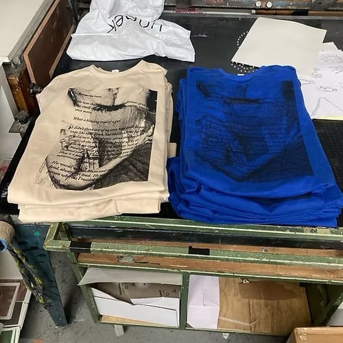 Image of BETWEEN THE STACKS TEE (SAND)