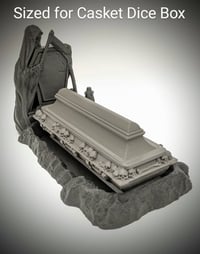 Image 1 of Grave Plot Dice Tray with Tombstone & Grim Reaper
