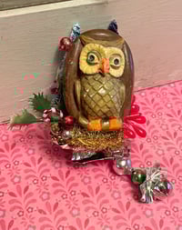Vintage Mod Owl Christmas Clip Ornament