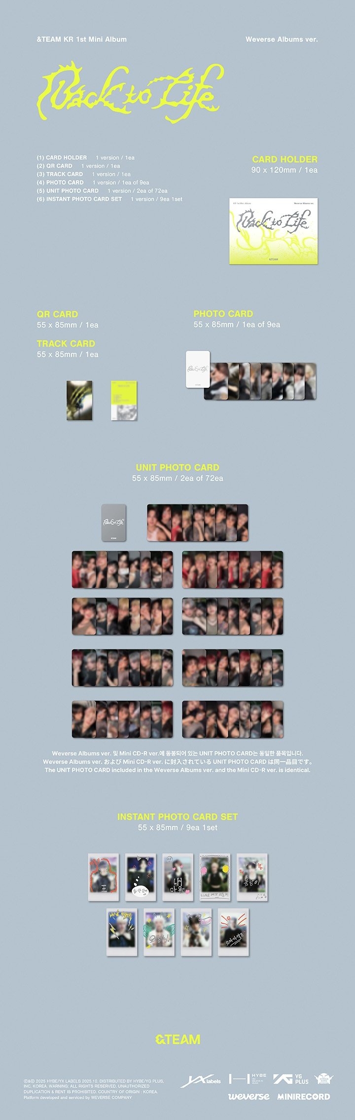 Image of [PRE-ORDER] &TEAM ‘Back To Life’ (Photocard Box - Weverse Albums Ver.) + Weverse Shop POBs