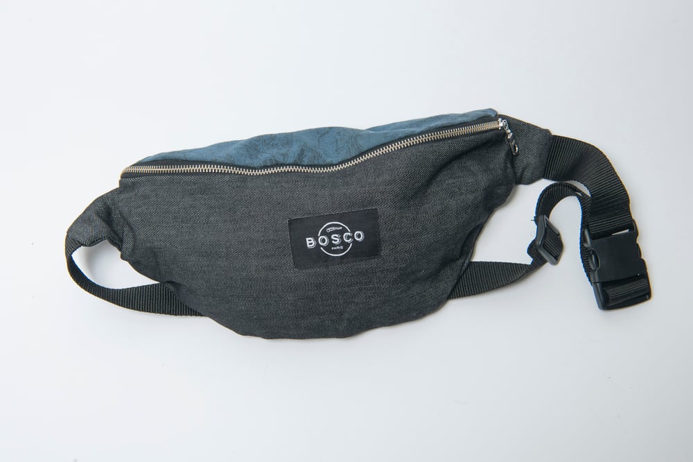 Image of BOSCO PARIS – Sac banane denim & toile de Jouy