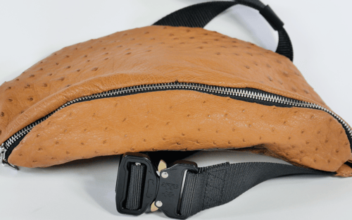Image of BOSCO PARIS – banane en cuir d’autruche -Ostrich leather belt bag