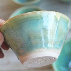 Image of Custom Order of Shimmering Green Prep Bowls, Set of Six, Made in USA