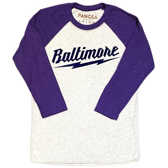 Image of Baltimore Bolt Baseball 3/4 Sleeve Raglan Purple (free shipping)