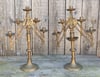 A Pair Of Antique Victorian Brass Ecclesiastical Adjustable Altar Candlesticks