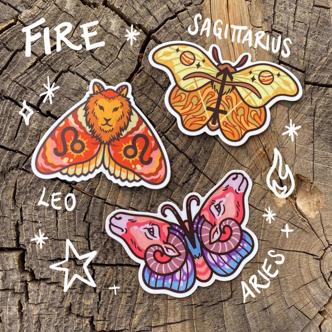 Zodiac Moth Stickers