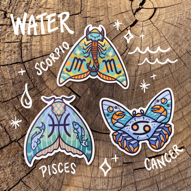 Zodiac Moth Stickers
