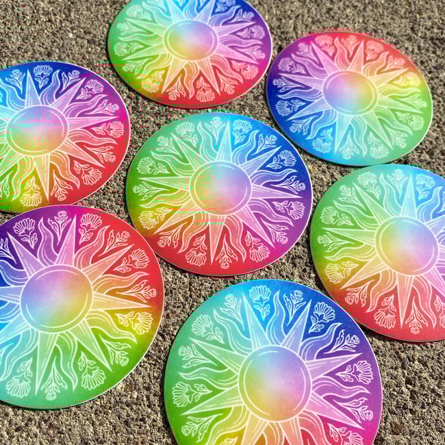 Rainbow Sun Sticker